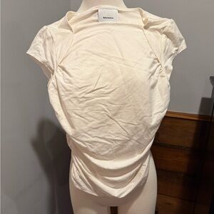 Reformation Ivory Short Sleeve Top